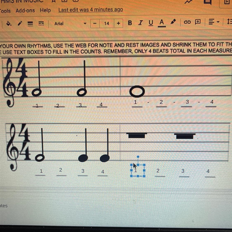 Please help if you know How To Write Rhythms/counts-example-1