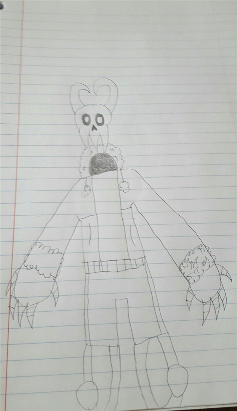 Draw my oc in your style you can make me human or more monster-example-1