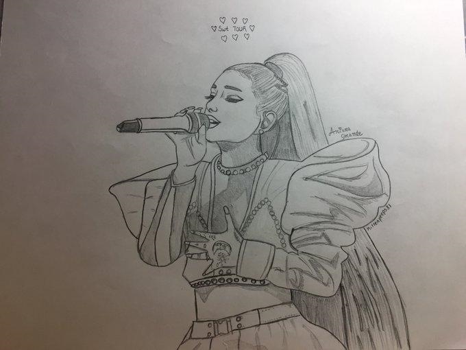 Hey, do you like this drawing? It's of Ariana Grande :)-example-1