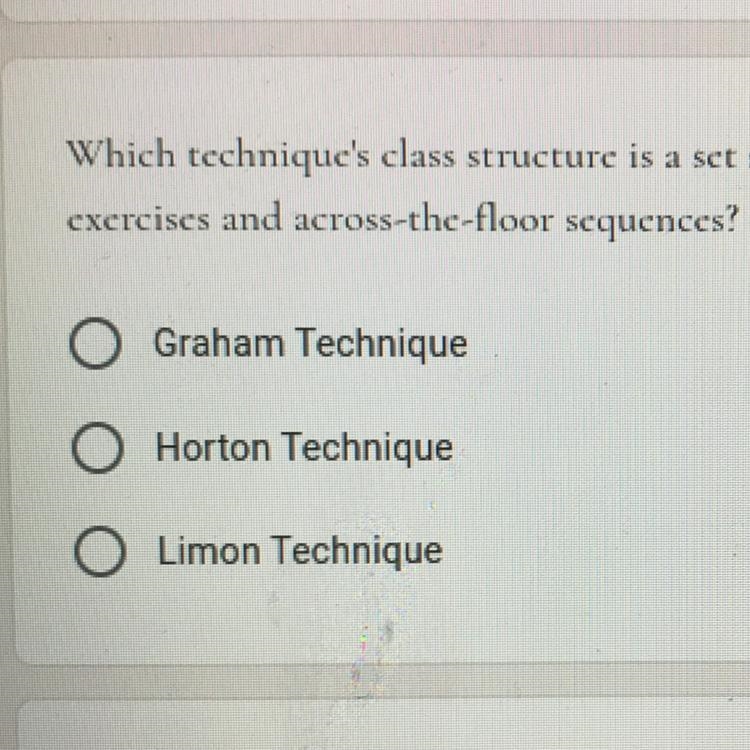 can some please help me!! okay it says “which technique’s class structure is a set-example-1