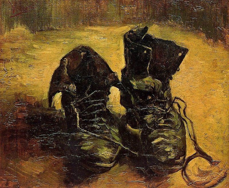 How do the lines of the shoelaces add to the composition of the painting?-example-1