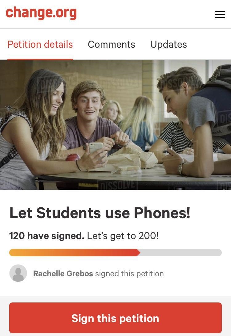 SIGN THIS PETITION!! #PHONES IN SCHOOL-example-1