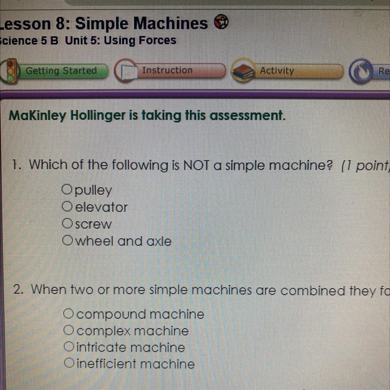 Which of the following is not a simple machine-example-1