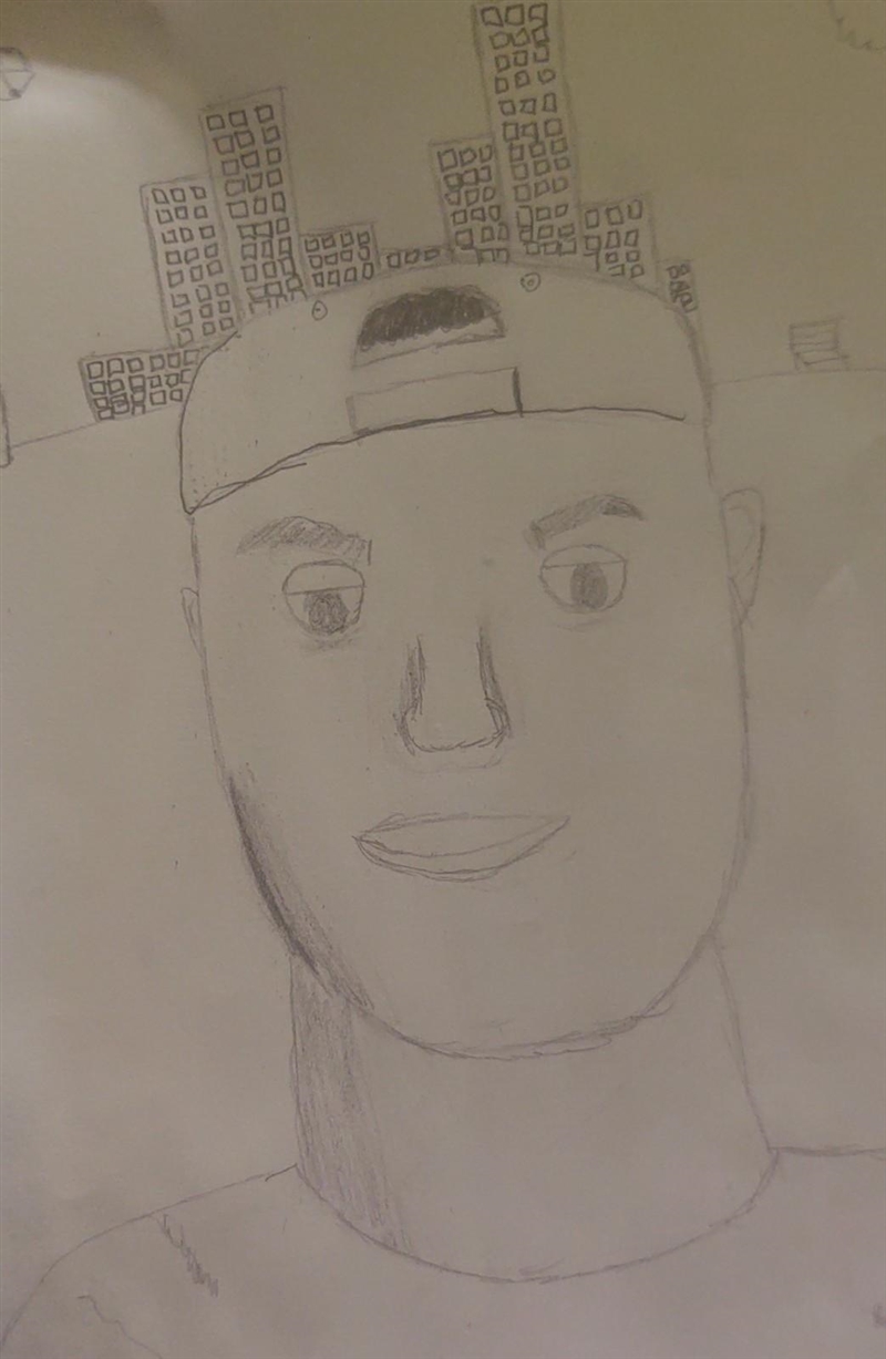 S lol is a self portrait for school and it looks nothing like me​-example-1