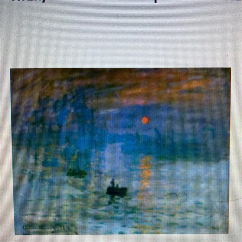 Look at the painting below. Name the painting, the artist, and the art movement it-example-1