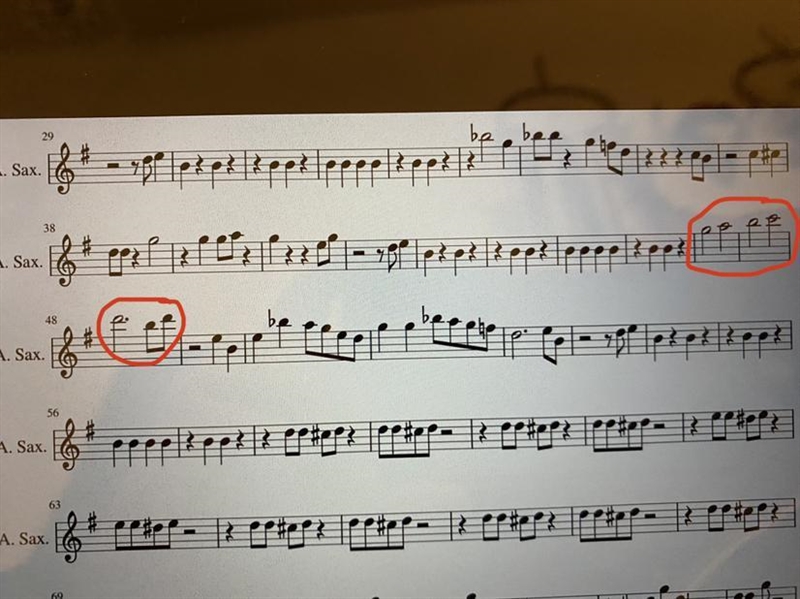 Does anyone know what these notes are (alto saxophone)? as in B, A, G-example-1