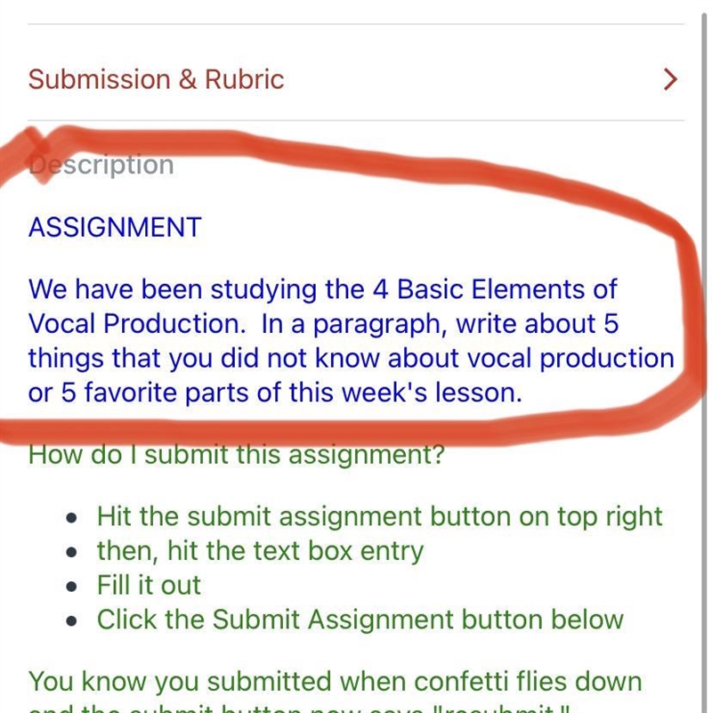 We have been studying the 4 Basic Elements of Vocal Production. In a paragraph, write-example-1