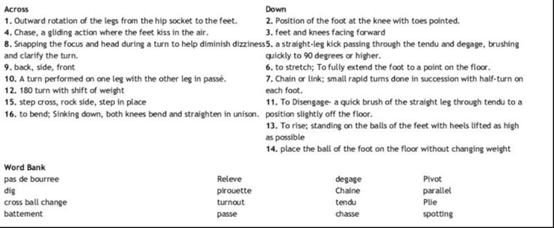 HELP ME WITH THIS CROSSWORD PUZZLE ( Dance)-example-2