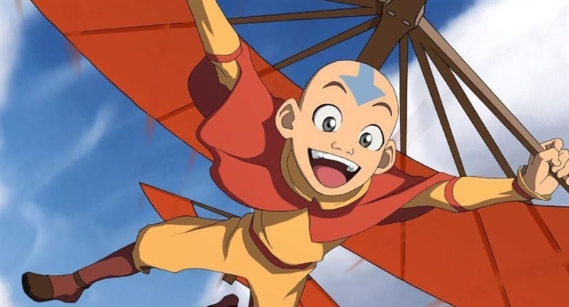 Below is a picture of Aang, the Last Air bender. Based on his arrow and his clothes-example-1