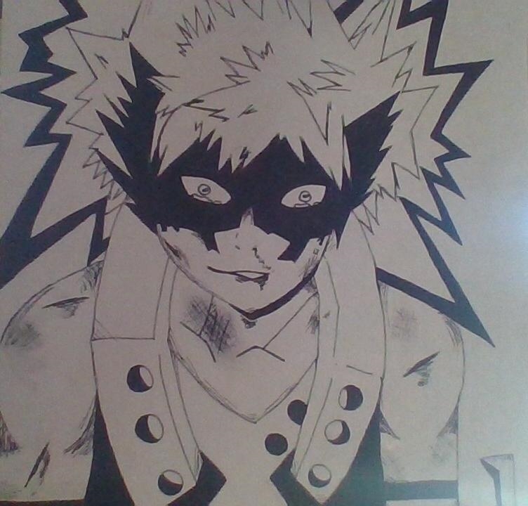 What do you guys think of this drawing that I drew of Katsuki Bakugou?? 4+4=8-example-1