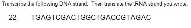 Transcribe the following DNA strand. Then translate the tRNA strand you wrote.-example-1