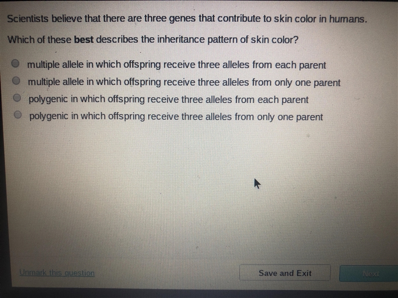 Scientists believe that there are three jeans what contribute to skin color in humans-example-1