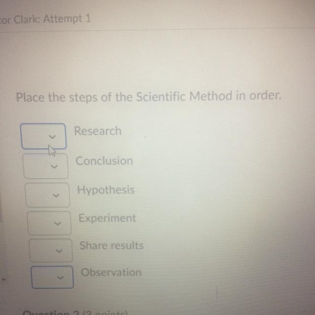 HELP PLEASE Place the steps of the Scientific Method in order.-example-1