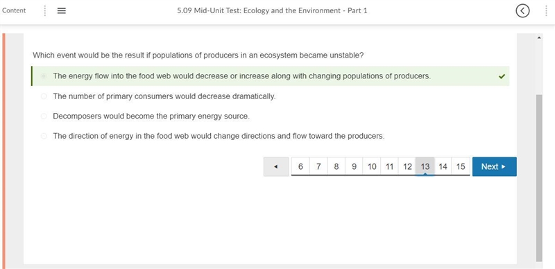 Which event would be the result if populations of producers in an ecosystem became-example-1