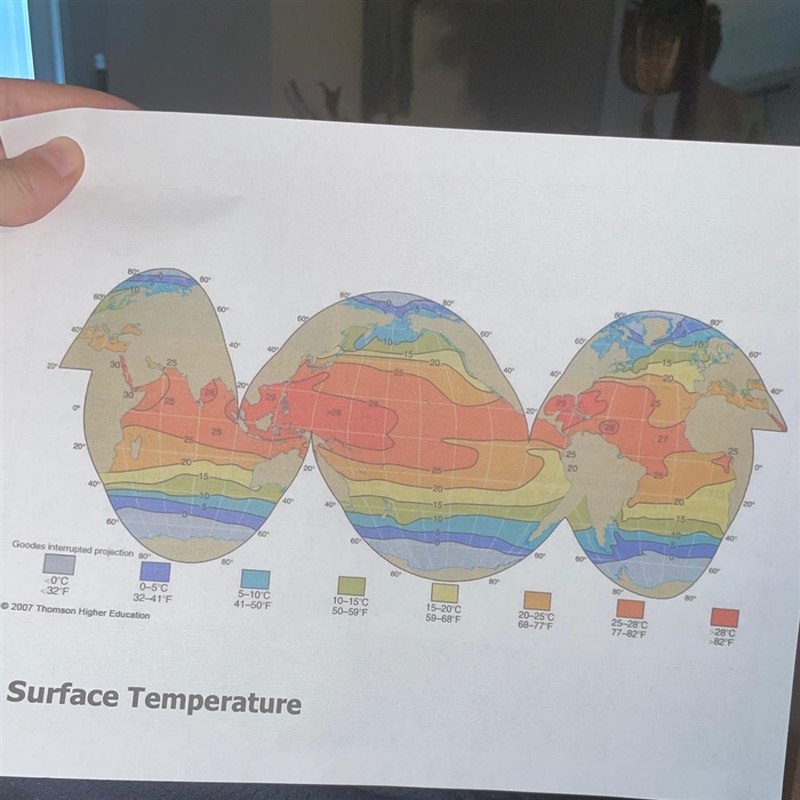 Where is the ocean water the warmest at the equator? A. In the western Pacific Ocean-example-1