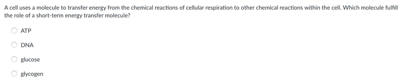 A cell uses a molecule to transfer energy from the chemical reactions of cellular-example-1