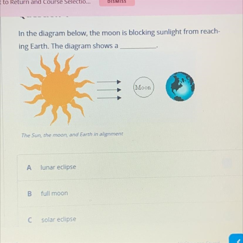 What does it show the last answer choice is quarter moon science!!!-example-1