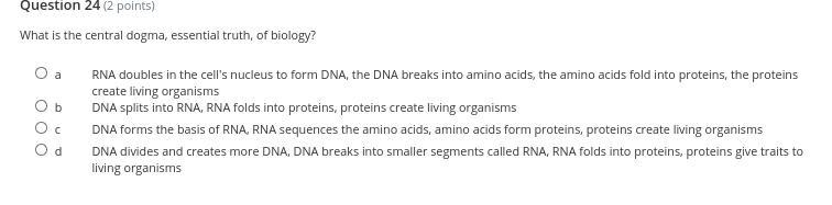 What is the central dogma, essential truth, of biology?-example-1