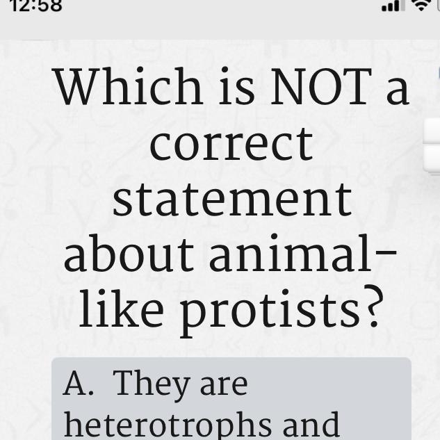 A. They are heterotrophs and must find food to eat. B. They have a nucleus and are-example-1