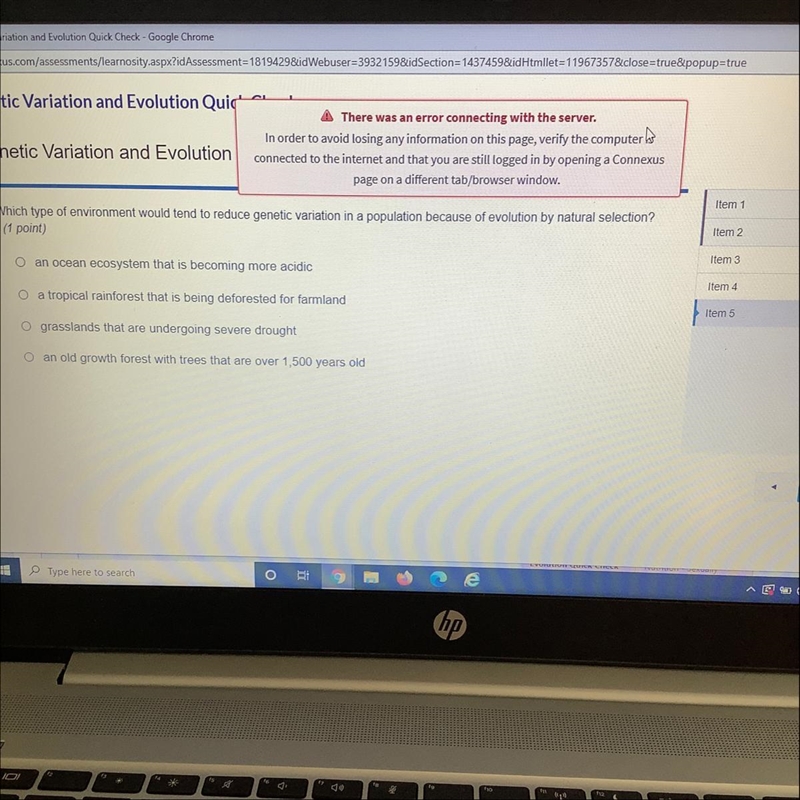 Which type of environment would tend to reduce genetic variation in a population because-example-1