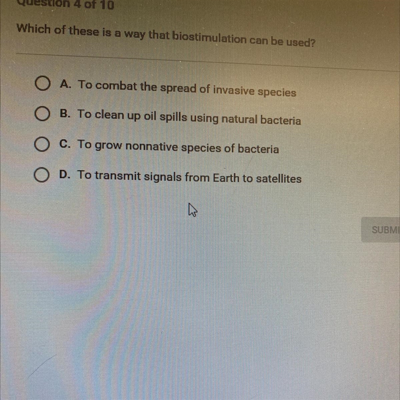 Which of these is a way that biostimulation can be used?-example-1