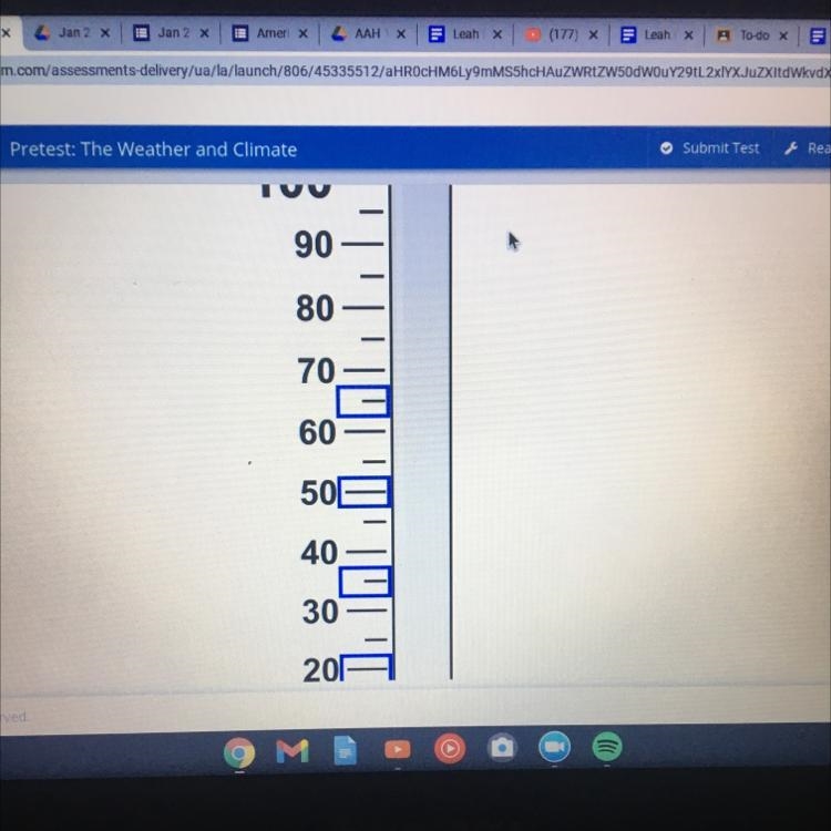 Select the correct temperature on the thermometer. Identify the temperature that is-example-1