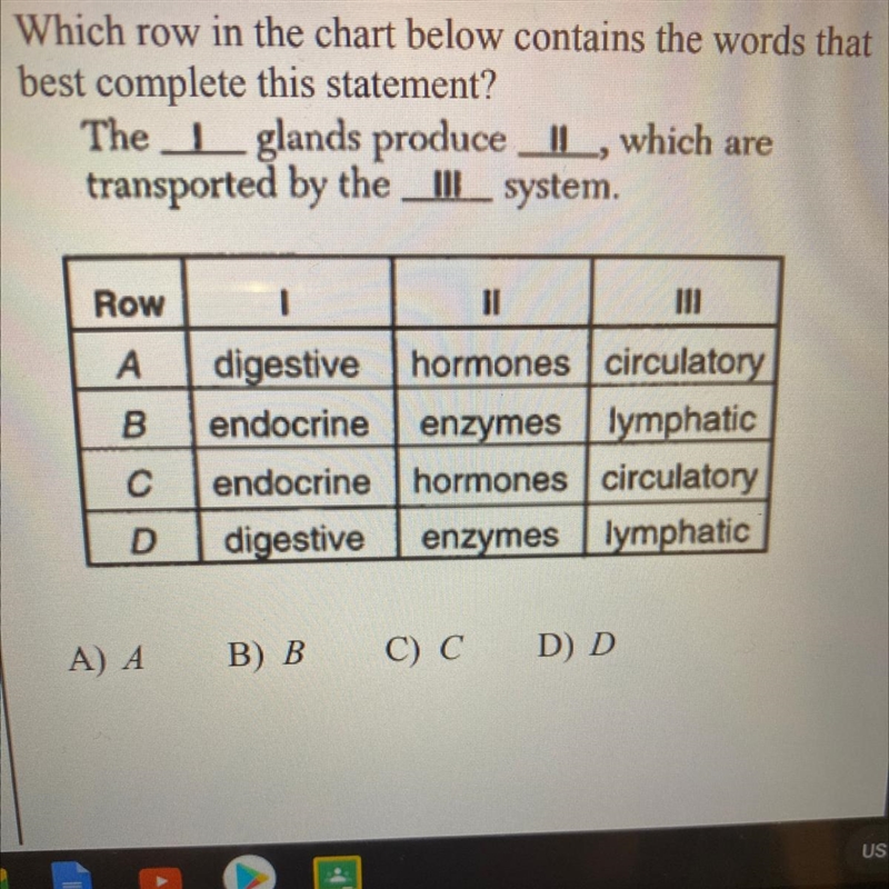 Which row in the chart below contains the words that best complete this statement-example-1