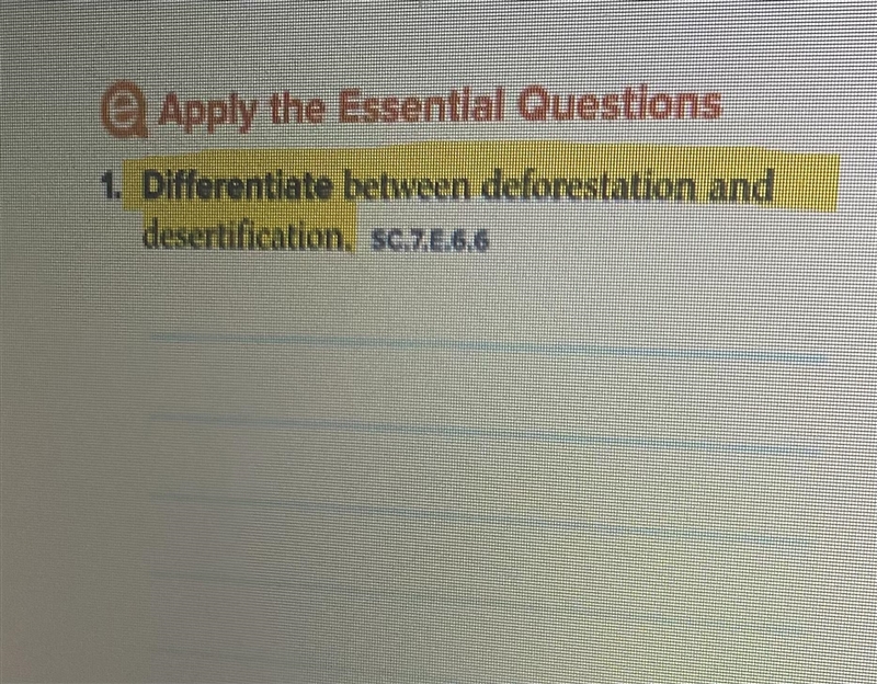 Differentiate between deforestation and desertification-example-1