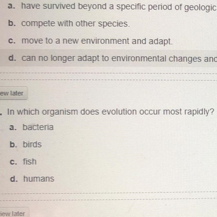 In which organism does evolution occur most rapidly-example-1