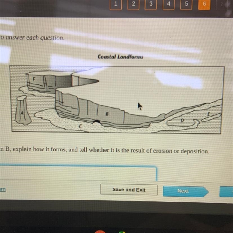 Identify landform B, explain how it forms, and tell whether it is the result of erosion-example-1