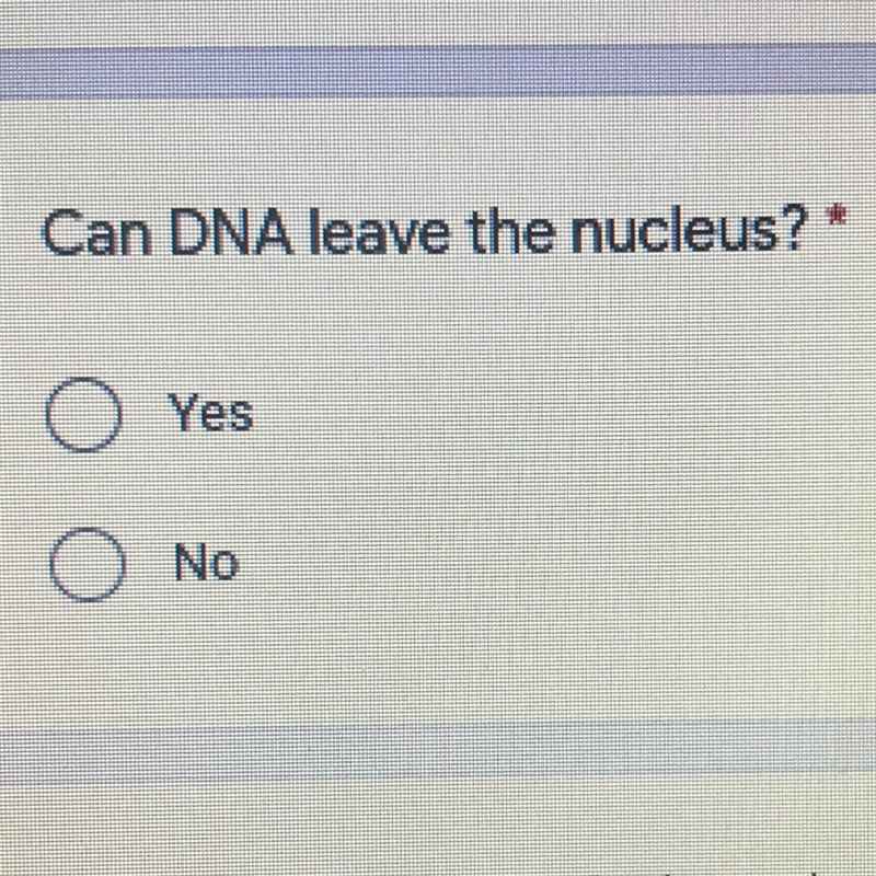 Can DNA leave the nucleus ? Yes Or No-example-1