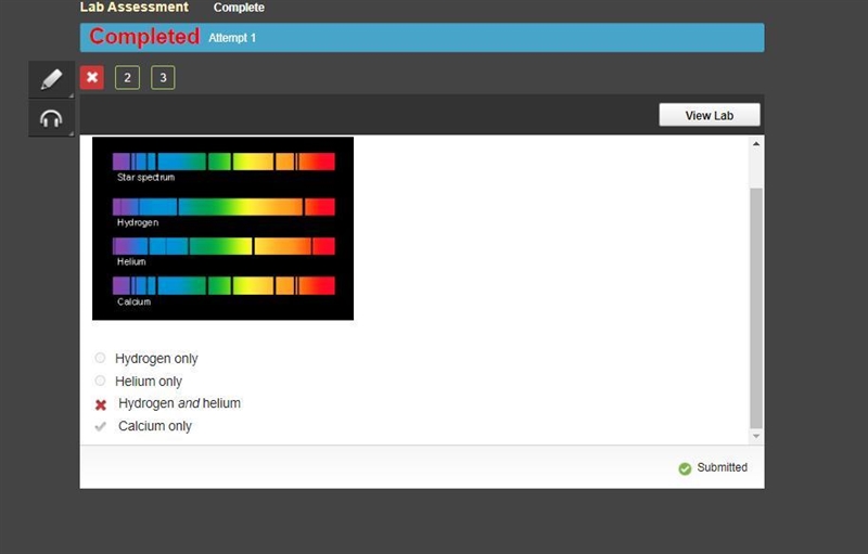 Which of the following elements is/are represented in the spectrum below? A. Hydrogen-example-1