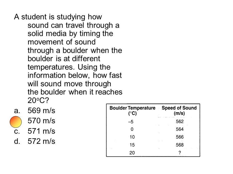 5. A student is studying how sound travels through a solid medium by timing the movement-example-1