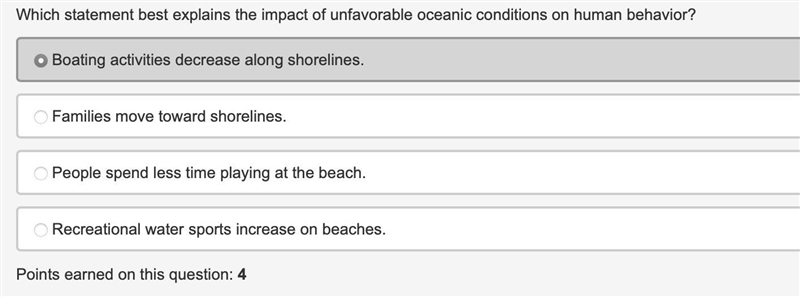 Which statement best explains the impact of unfavorable oceanic conditions on human-example-1