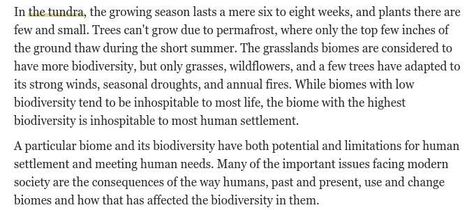 Which land biome would have a smaller plant and animal population because of its colder-example-1