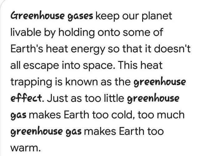 Earth’s atmosphere contains water vapor and carbon dioxide. These greenhouse gases-example-1