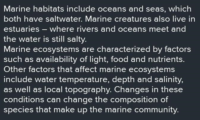 What is marine habitat and its characteristics​-example-1