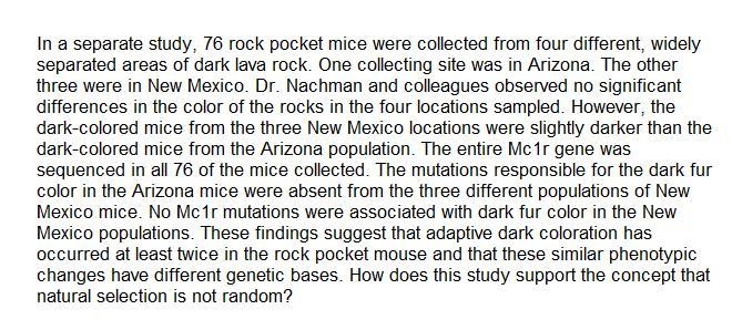 The mutations responsible for the dark fur color in the Arizona mice were absent from-example-1