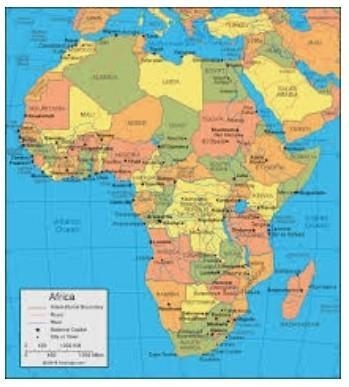 Where on the map is Africa-example-1