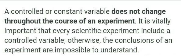 Why is it important to keep things controlled or constant during an experiment-example-1