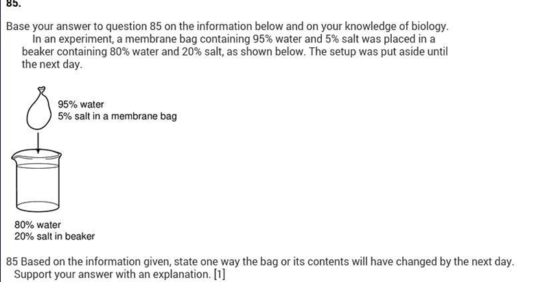 Based on the information given, state ONE way the bag or its contents will have changed-example-1