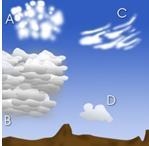 Which cloud seen here can develop into a cumulonimbus cloud, one with a dark base-example-1