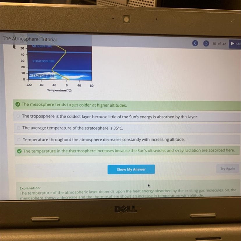 C Question Select all the correct answers. The graph shows how temperature relates-example-1