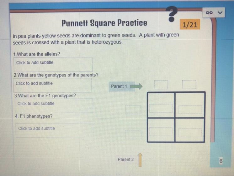 In pea plants yellow seeds are dominant to green seeds. A plant with green seeds cross-example-1