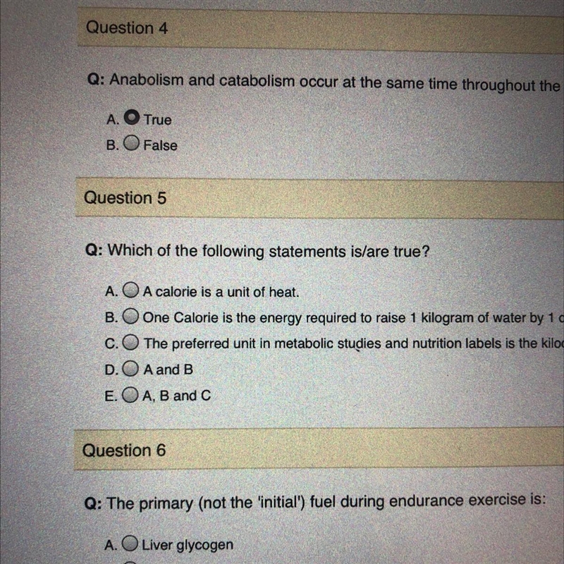 Which of the following statements are true A calorie is a unit of heat B one calorie-example-1