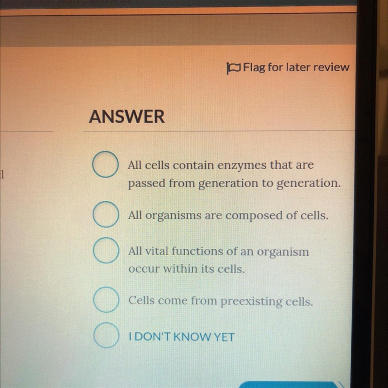 Which of the following is not part of the cell theory?-example-1