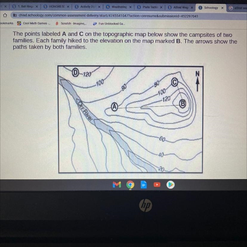 What was the change in elevation, to the nearest ten meters, for the family that took-example-1