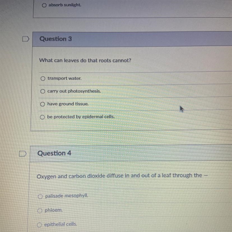 What can leaves do that roots cannot?-example-1