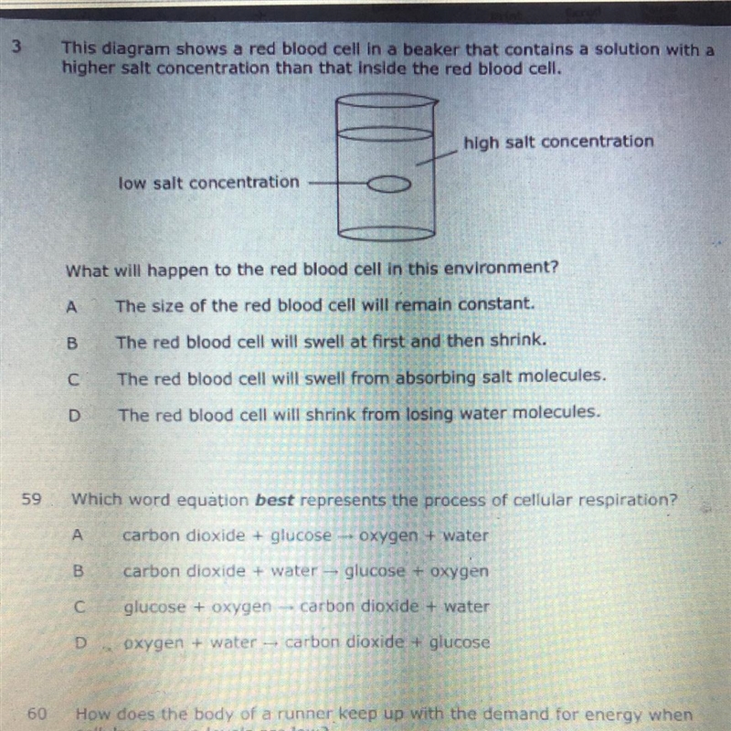 This diagram shows a red blood cell in a beaker that contains a solution with a higher-example-1