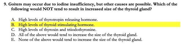 Goiters may occur due to iodine insufficiency, but other causes are possible. Which-example-1